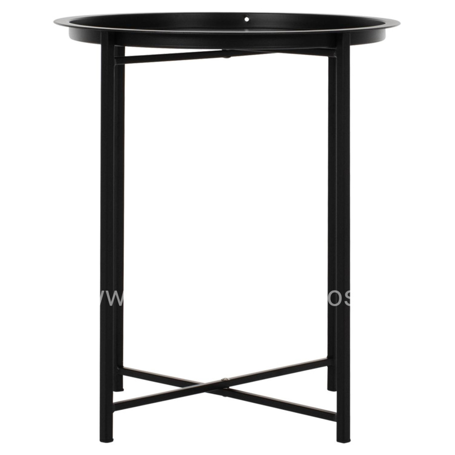 Table Foldable Metallic Black 45cm HM5287.01