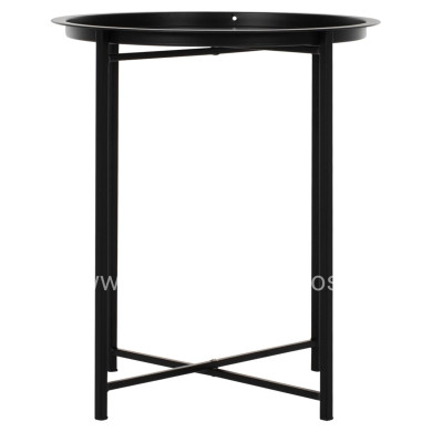 Table Foldable Metallic Black 45cm HM5287.01