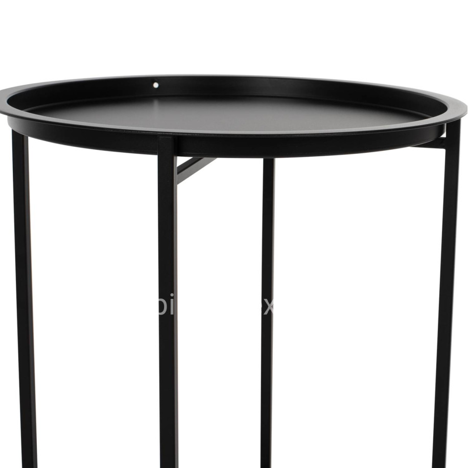 Table Foldable Metallic Black 45cm HM5287.01
