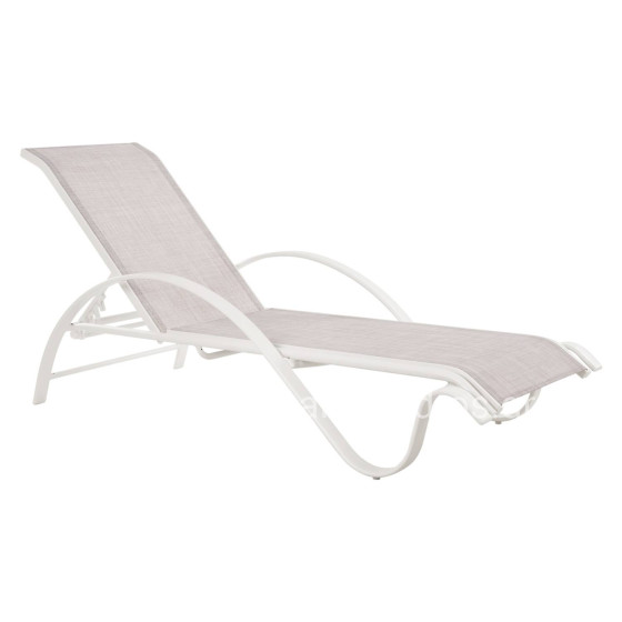 Sunbed WAKANA Aluminum White with textline white HM5133.02 194x54-66x30 cm.
