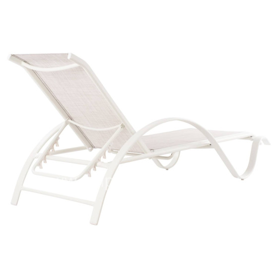 Sunbed WAKANA Aluminum White with textline white HM5133.02 194x54-66x30 cm.