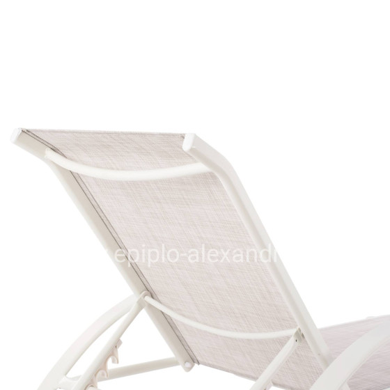 Sunbed WAKANA Aluminum White with textline white HM5133.02 194x54-66x30 cm.