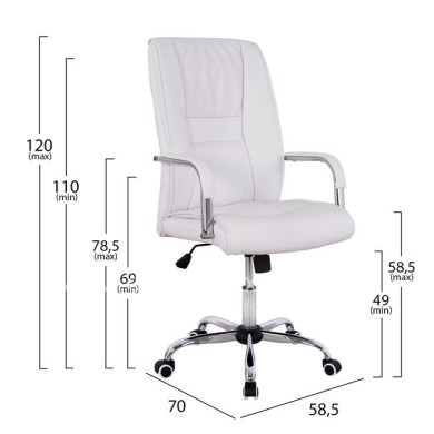 Manager's office chair HM1106.02 White Color 58,5x70x120 cm