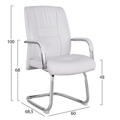 Conference chair HM1107.02 White color 58x72x98cm