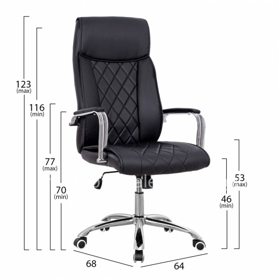 Manager's office chair HM1104.01 Black color 64x68x(116-123)cm