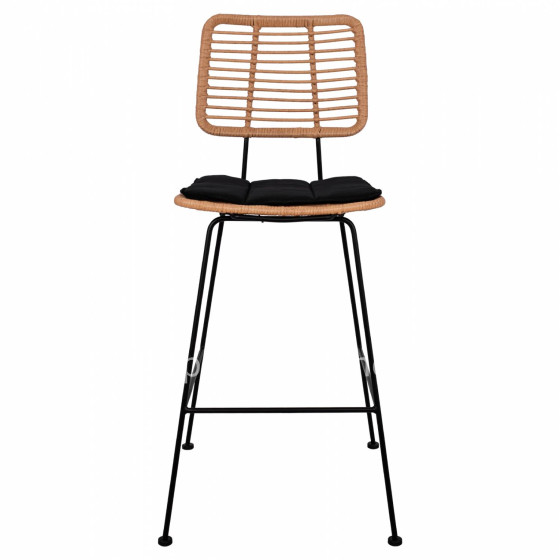 ΣΚΑΜΠΟ ΜΕΤΑΛΛΙΚΟ ΜΕ ΜΑΞΙΛΑΡΙ ALLEGRA HM5455 ΜΕ WICKER ΜΠΕΖ 46,5x55x117,5Υ εκ.