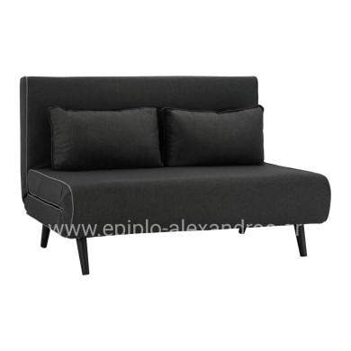 SOFABED FOR 2 PEOPLE ASMA HM3077.03 FABRIC IN DARK GREY 140x80x77Hcm.