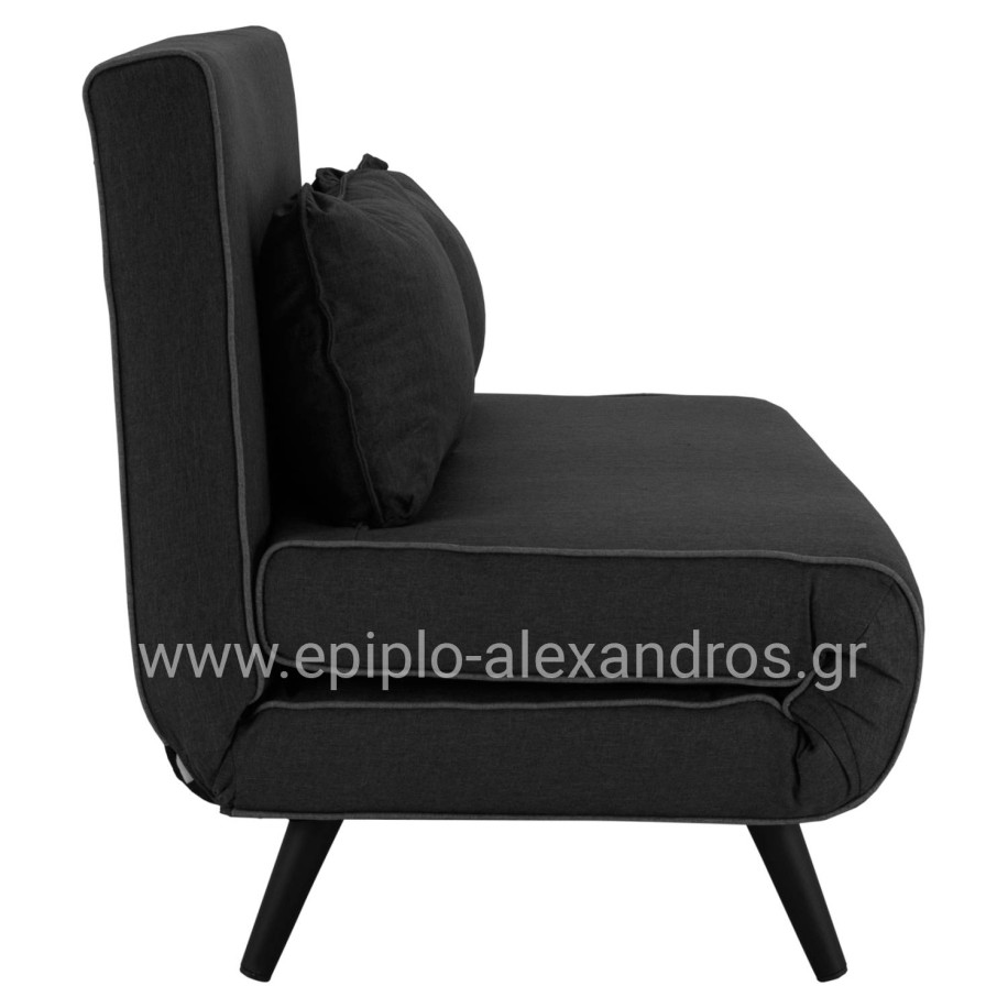 SOFABED FOR 2 PEOPLE ASMA HM3077.03 FABRIC IN DARK GREY 140x80x77Hcm.