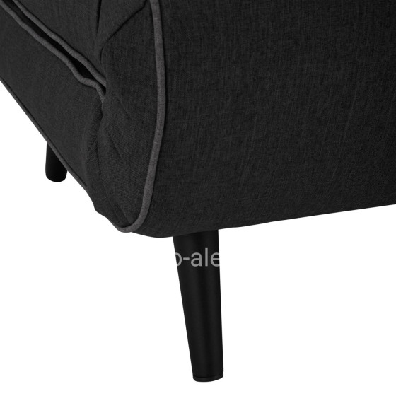 SOFABED FOR 2 PEOPLE ASMA HM3077.03 FABRIC IN DARK GREY 140x80x77Hcm.