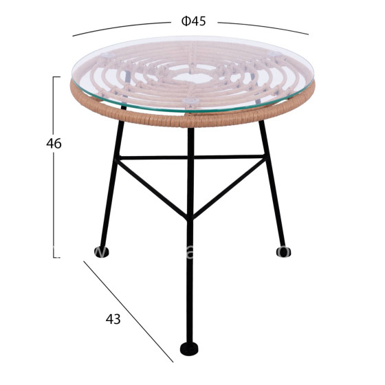 ΣΕΤ ΕΞΩΤΕΡΙΚΟΥ ΧΩΡΟΥ 3ΤΜΧ ALLEGRA HM10335 ΜΠΕΖ WICKER-ΜΕΤΑΛΛΟ