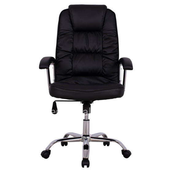 Office chair HM1112 with black PU and chromed base 63x67x113 cm.