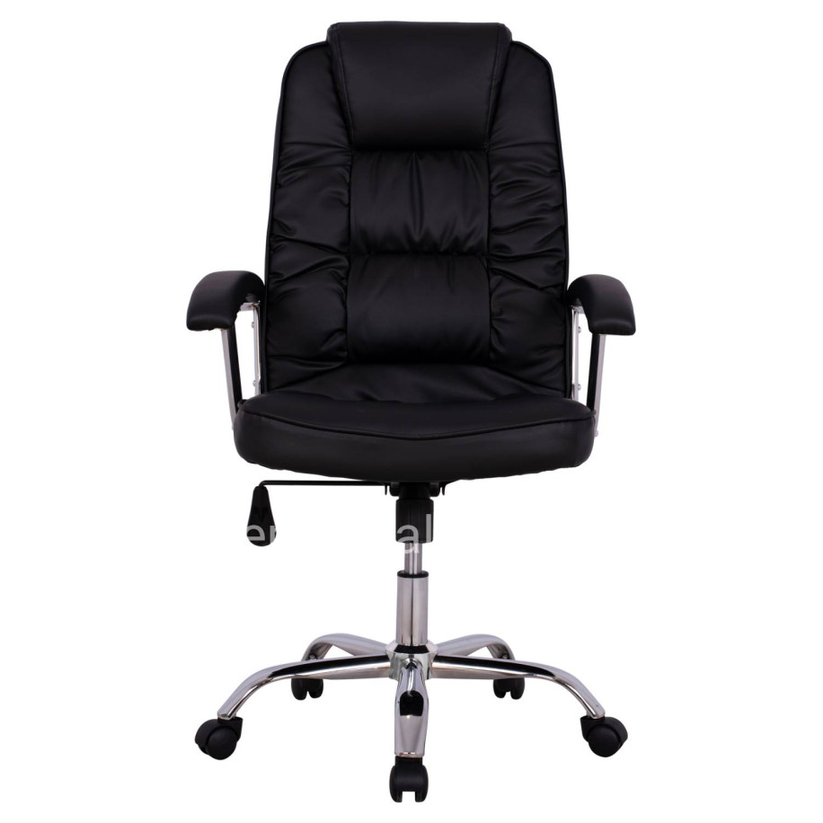 Office chair HM1112 with black PU and chromed base 63x67x113 cm.