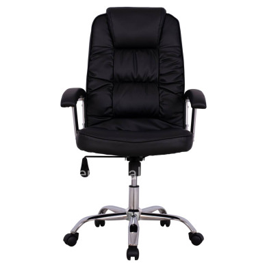 Office chair HM1112 with black PU and chromed base 63x67x113 cm.