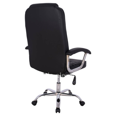 Office chair HM1112 with black PU and chromed base 63x67x113 cm.