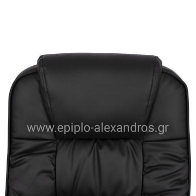 Office chair HM1112 with black PU and chromed base 63x67x113 cm.