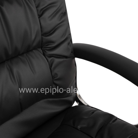 Office chair HM1112 with black PU and chromed base 63x67x113 cm.