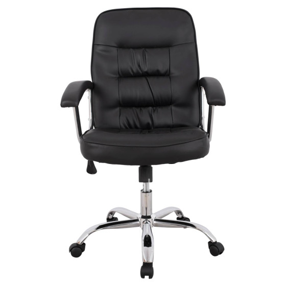 Office chair HM1113 with black PU and chromed base 62x62x104 cm.