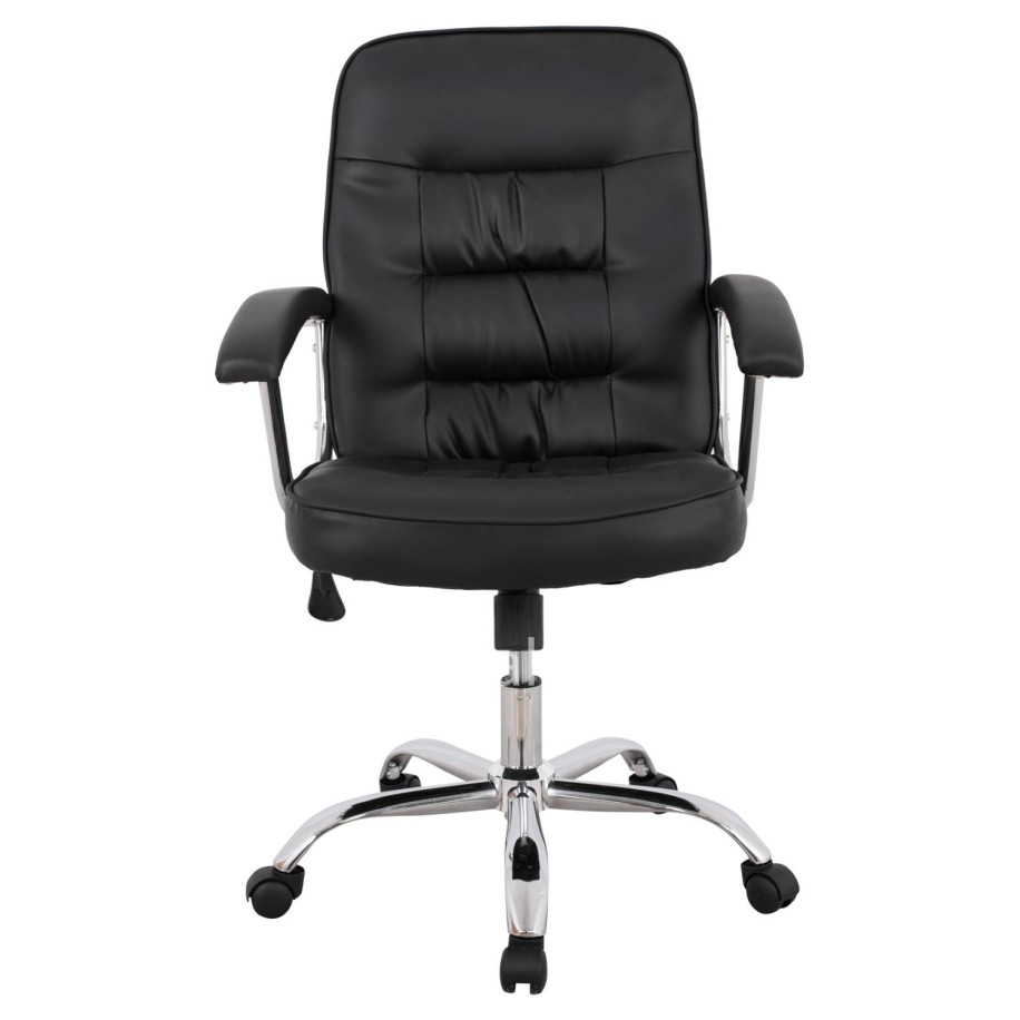 Office chair HM1113 with black PU and chromed base 62x62x104 cm.