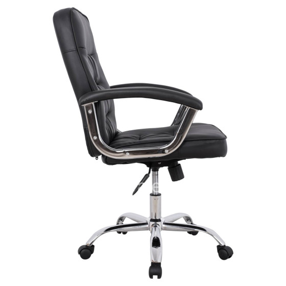 Office chair HM1113 with black PU and chromed base 62x62x104 cm.
