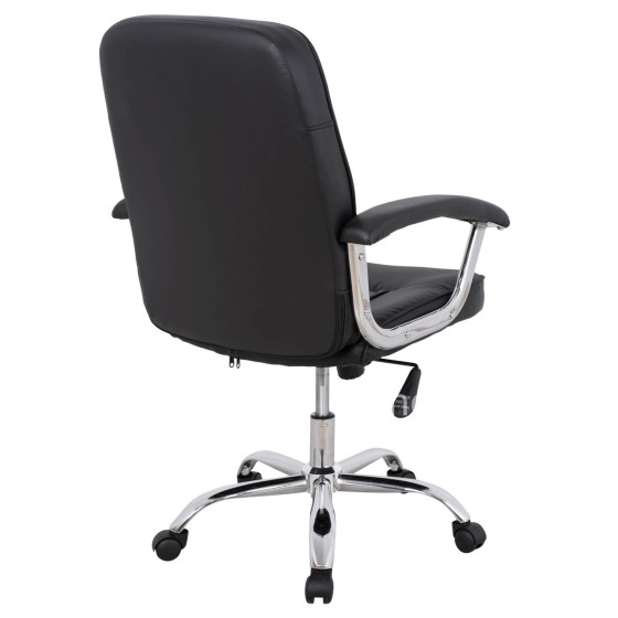 Office chair HM1113 with black PU and chromed base 62x62x104 cm.