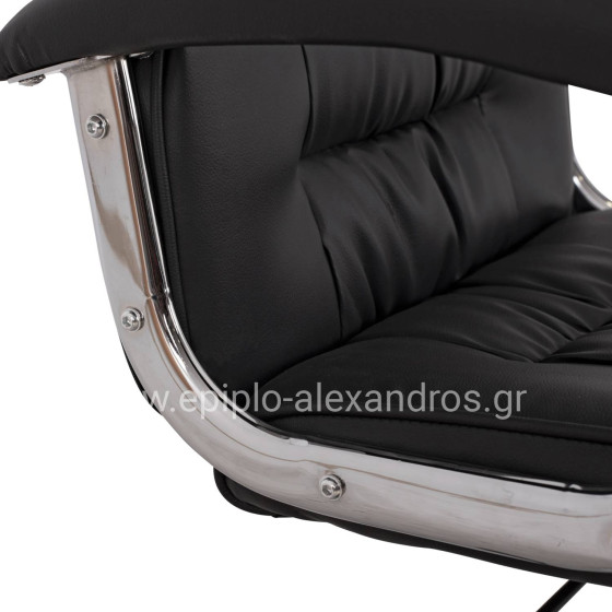 Office chair HM1113 with black PU and chromed base 62x62x104 cm.