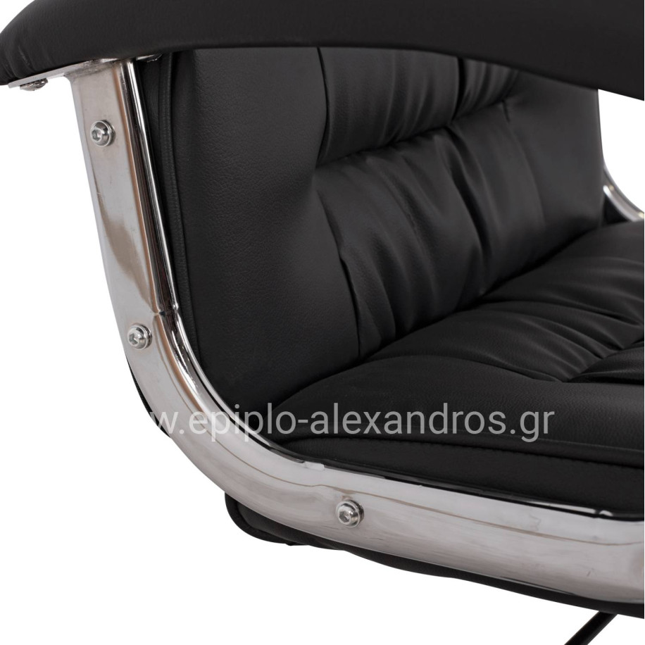Office chair HM1113 with black PU and chromed base 62x62x104 cm.