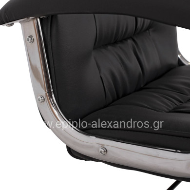 Office chair HM1113 with black PU and chromed base 62x62x104 cm.