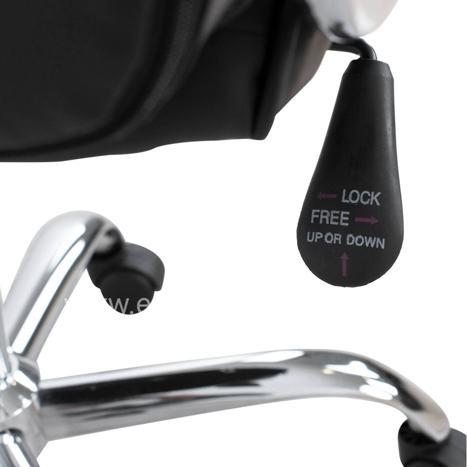 Office chair HM1113 with black PU and chromed base 62x62x104 cm.