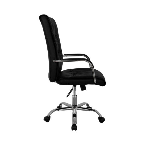 Manager's office chair HM1044.11 black with chromed base 55,5x65x111  cm.