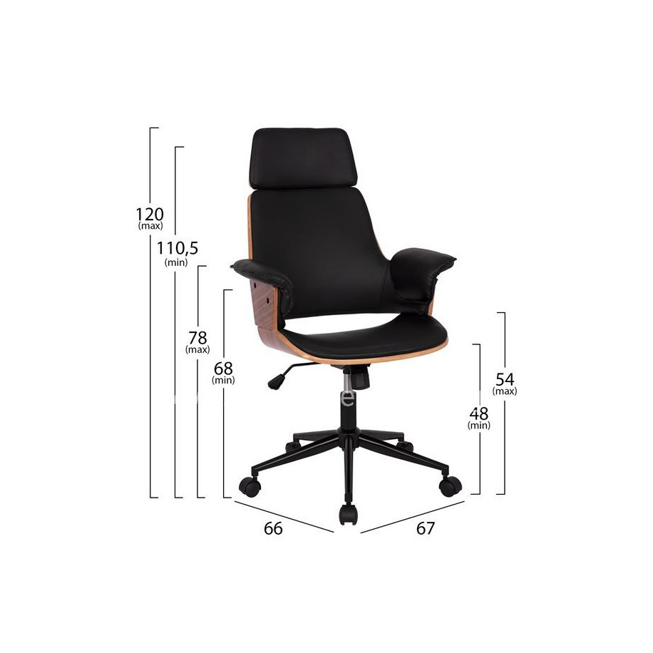 Manager's office chair Superior Pro HM1110.01 walnut color-black 67x66x120 cm