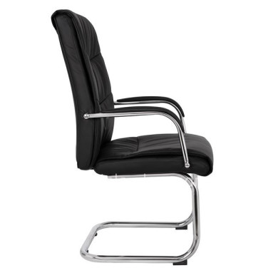 Conference chair JACOB HM1045.11 Black PU with chromed base 57x66,5x102 cm