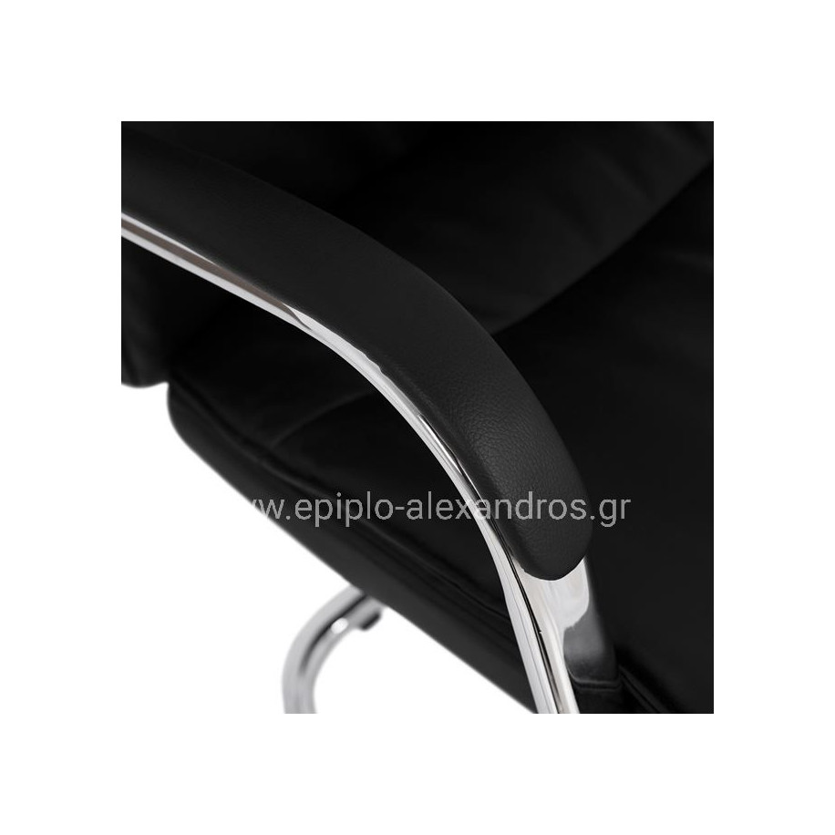 Conference chair JACOB HM1045.11 Black PU with chromed base 57x66,5x102 cm