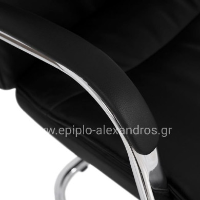 Conference chair JACOB HM1045.11 Black PU with chromed base 57x66,5x102 cm