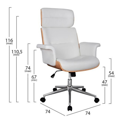 Manager's office chair SUPERIOR PRO HM1108.02 Sonama-White  74x74x116 cm