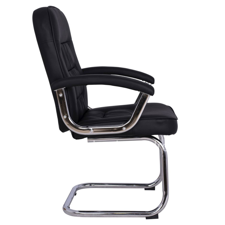Conference chair HM1114 Black PU with chromed base 61.5x62x98 cm.