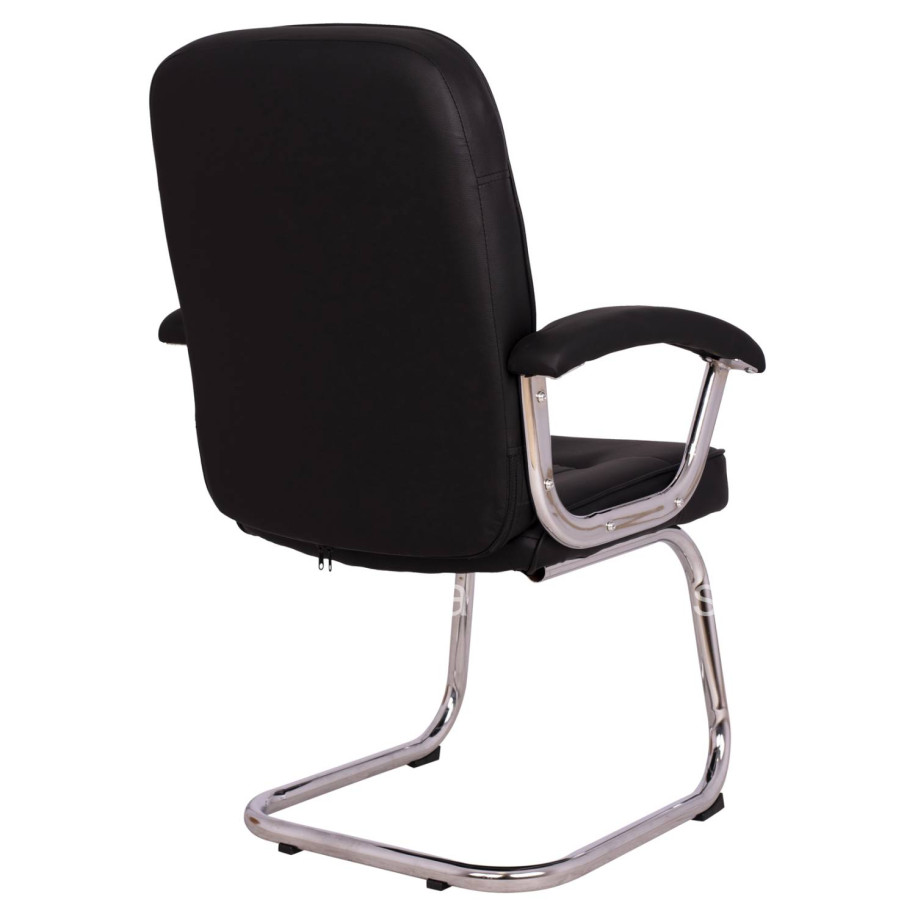 Conference chair HM1114 Black PU with chromed base 61.5x62x98 cm.