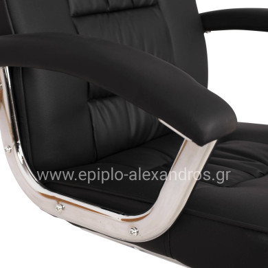 Conference chair HM1114 Black PU with chromed base 61.5x62x98 cm.