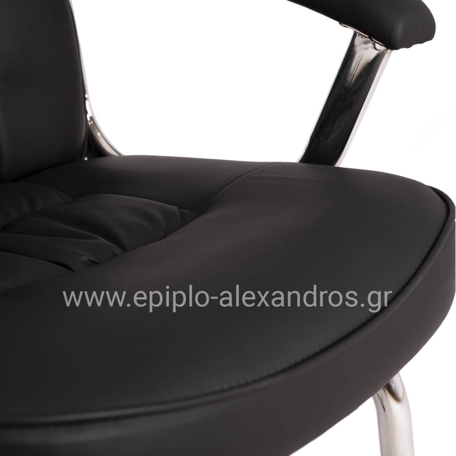 Conference chair HM1114 Black PU with chromed base 61.5x62x98 cm.
