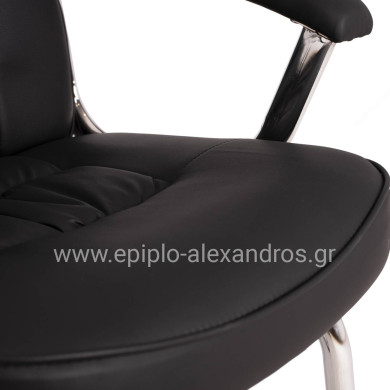 Conference chair HM1114 Black PU with chromed base 61.5x62x98 cm.