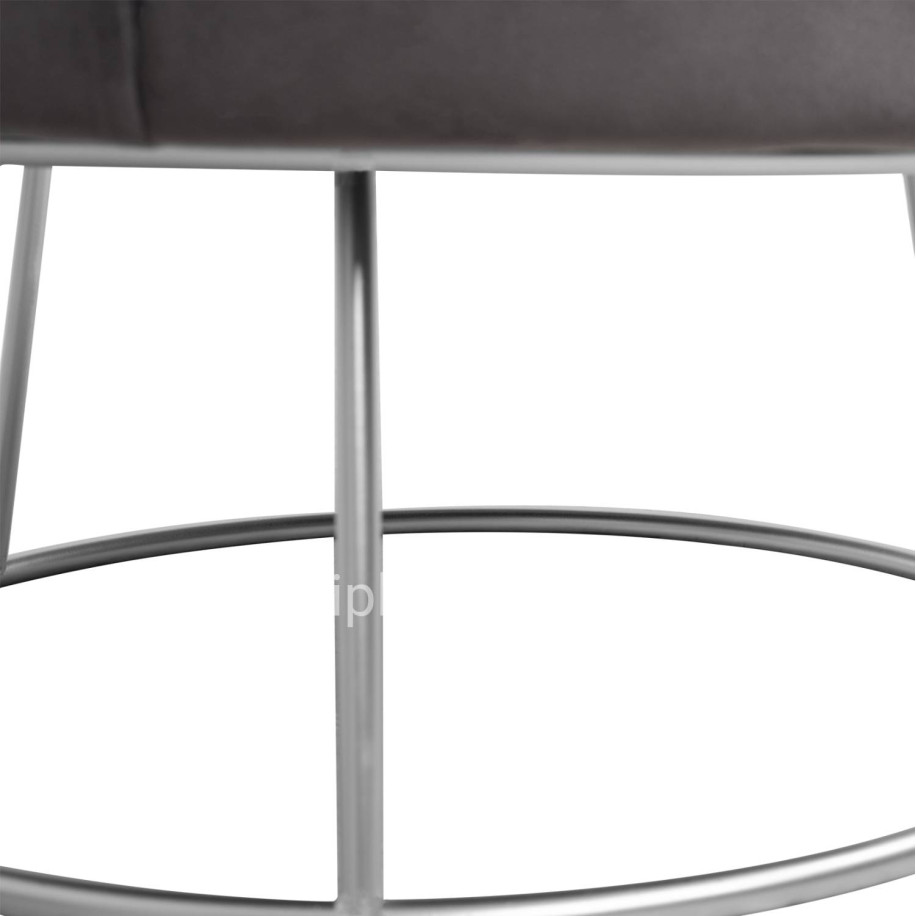Armchair Arien HM8403.01,velvet grey,silver base 80x75x82cm