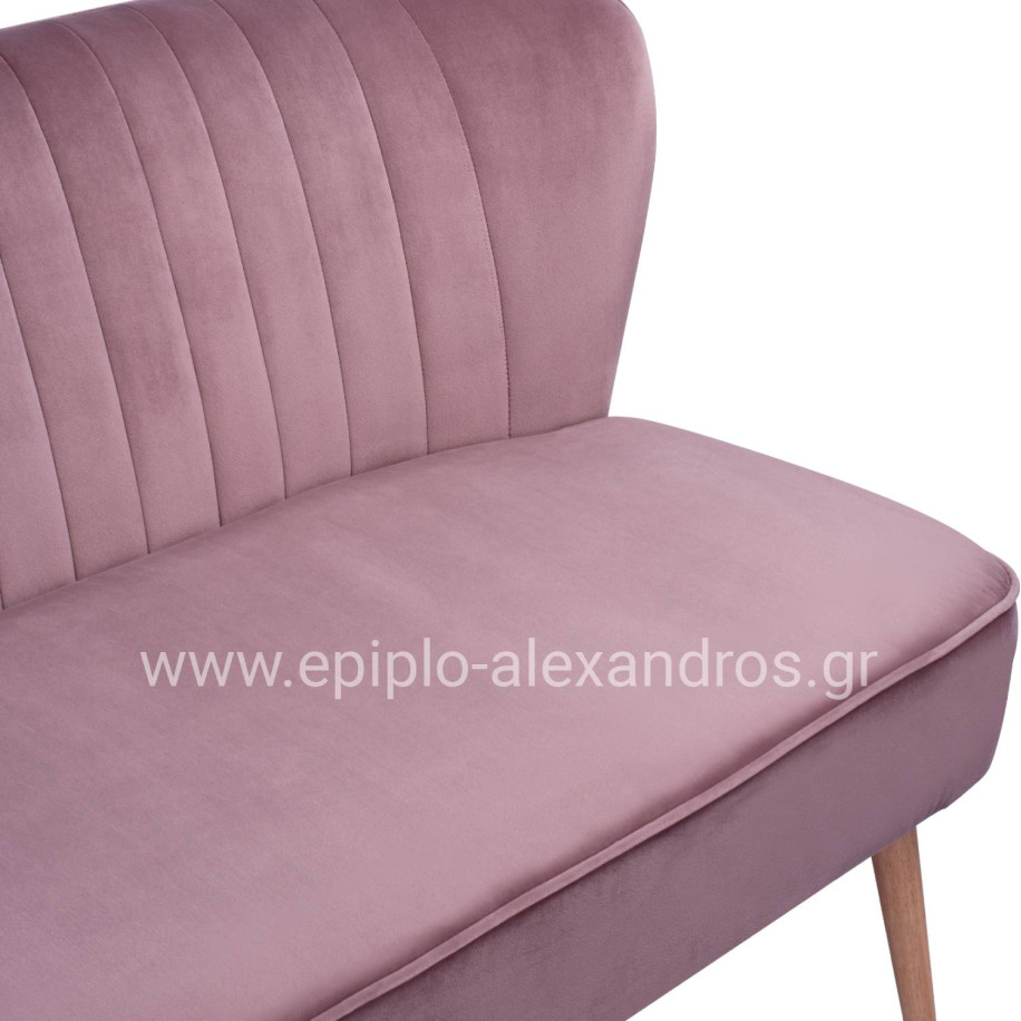 SOFA ANDY IN DUSTY PINK VELVET HM8401.02 128x70x77Y cm.