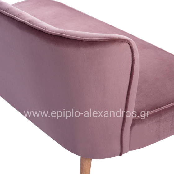 SOFA ANDY IN DUSTY PINK VELVET HM8401.02 128x70x77Y cm.
