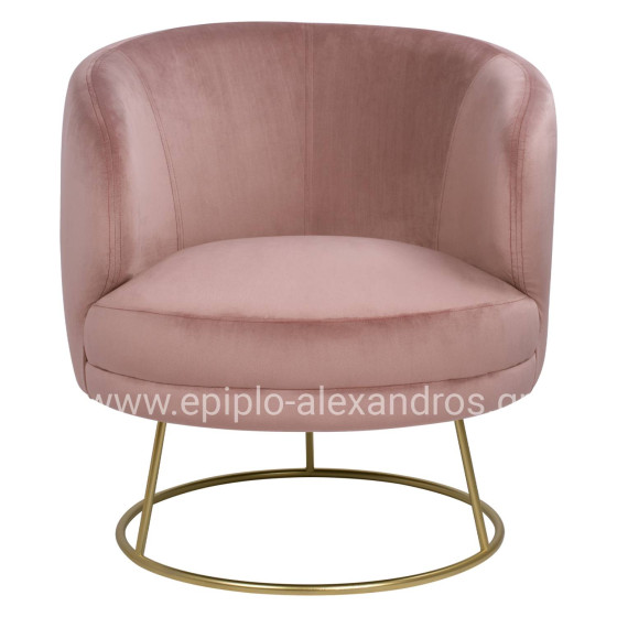 VELVET ARMCHAIR ARIEN HM8403.02 DUSTY PINK, GOLDEN BASE 80x75x82cm