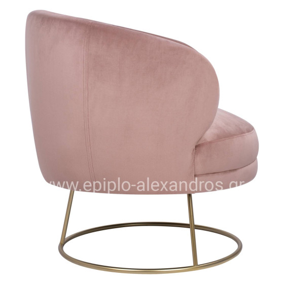 VELVET ARMCHAIR ARIEN HM8403.02 DUSTY PINK, GOLDEN BASE 80x75x82cm