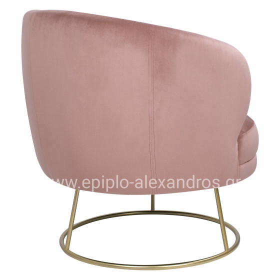 VELVET ARMCHAIR ARIEN HM8403.02 DUSTY PINK, GOLDEN BASE 80x75x82cm