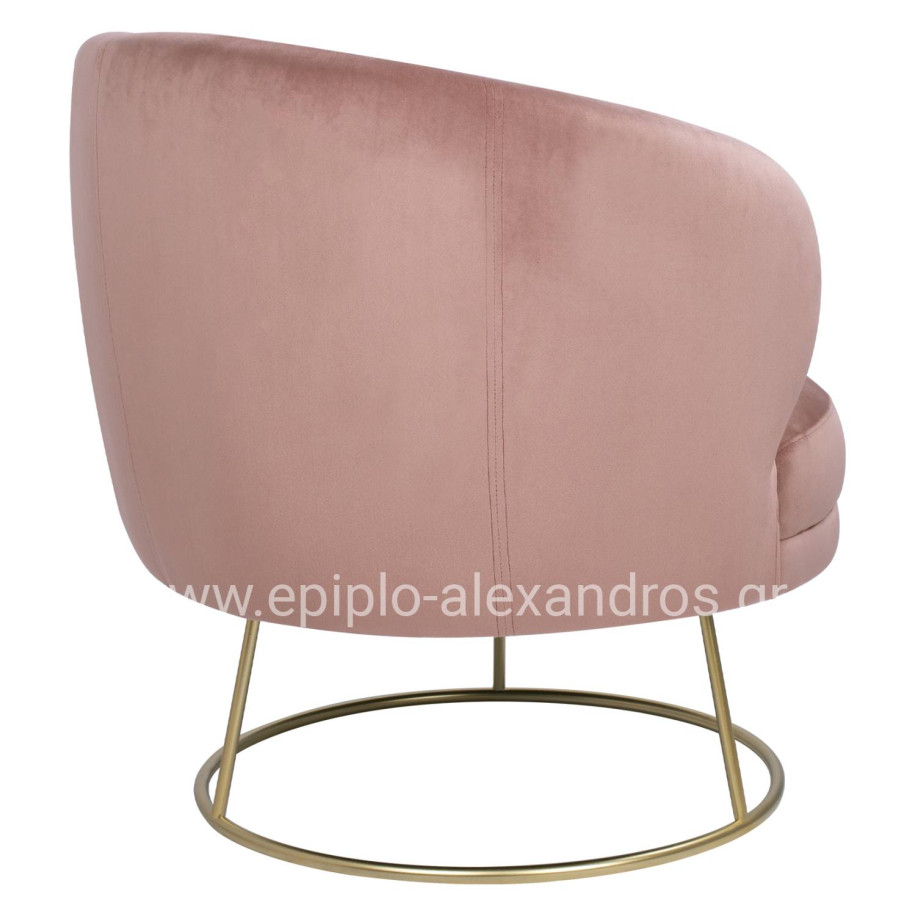 VELVET ARMCHAIR ARIEN HM8403.02 DUSTY PINK, GOLDEN BASE 80x75x82cm