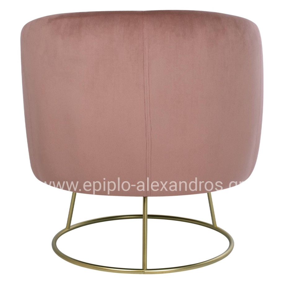 VELVET ARMCHAIR ARIEN HM8403.02 DUSTY PINK, GOLDEN BASE 80x75x82cm