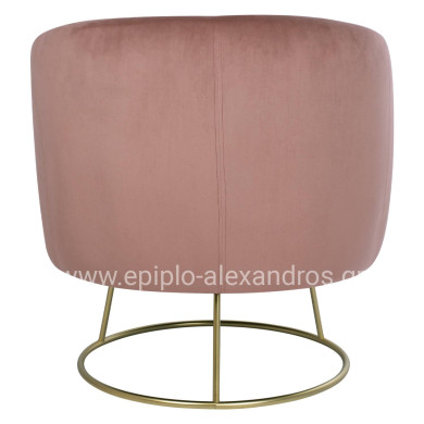 VELVET ARMCHAIR ARIEN HM8403.02 DUSTY PINK, GOLDEN BASE 80x75x82cm