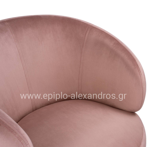 VELVET ARMCHAIR ARIEN HM8403.02 DUSTY PINK, GOLDEN BASE 80x75x82cm
