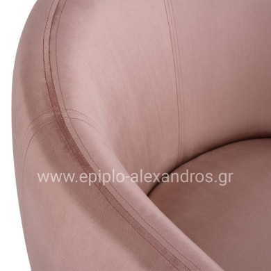 VELVET ARMCHAIR ARIEN HM8403.02 DUSTY PINK, GOLDEN BASE 80x75x82cm
